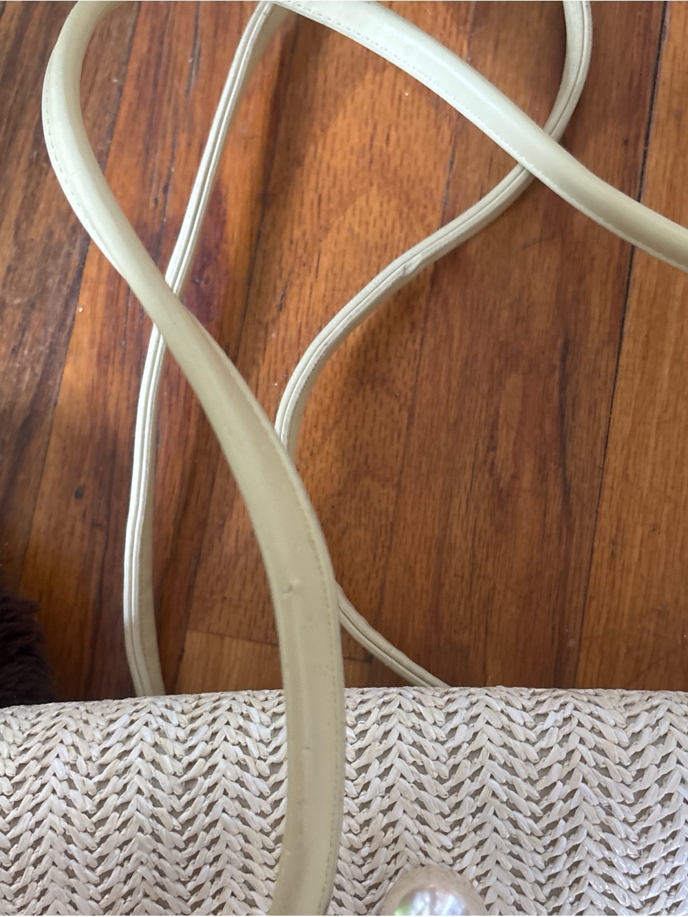 Cream & Yellow Woven Handbag - Picture 7 of 7